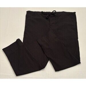 OCEAN+MAIN Black Straight Leg Pants Women Small/Med Drawstring Cotton Casual